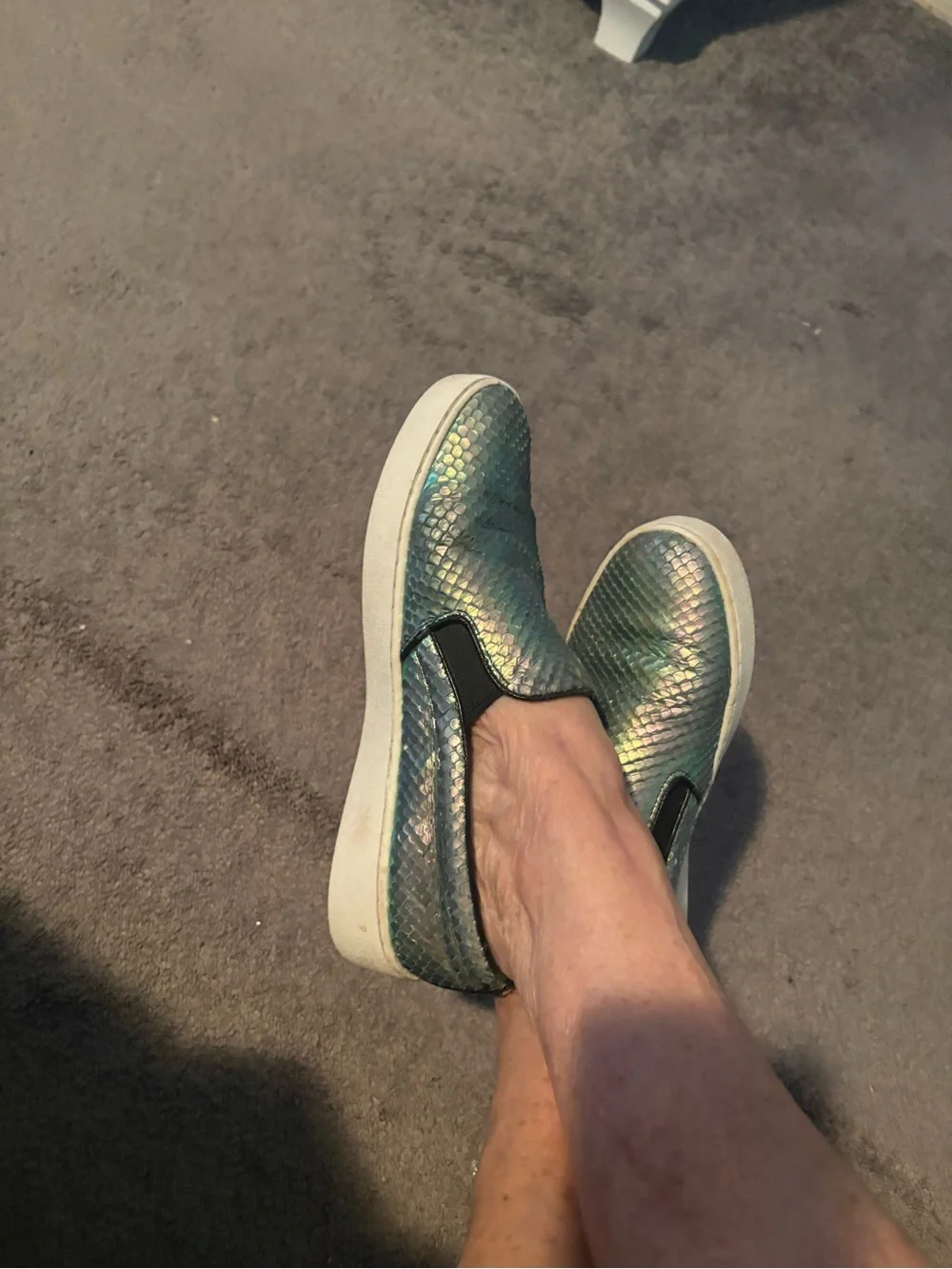 Michael Kors Iridescent gold snakeskin  Slip-On Sneakers.  Sz 8